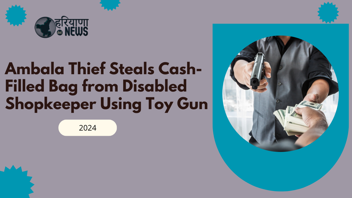 Ambala: Thief Steals Cash-Filled Bag from Disabled Shopkeeper Using Toy Gun, Incident Caught on CCTV